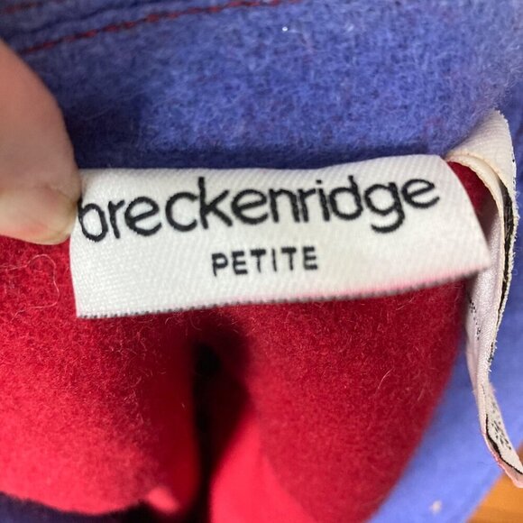 Breckenridge Patchwork Christmas Jacket Womens Petite Large Wool Grandmacore - Picture 3 of 12